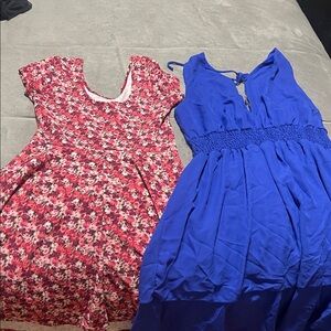 Floral Pink and Blue Dresses